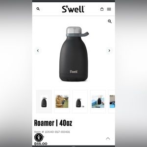 S’well water bottle 40oz Roamer WHITE. NEW W/TAG